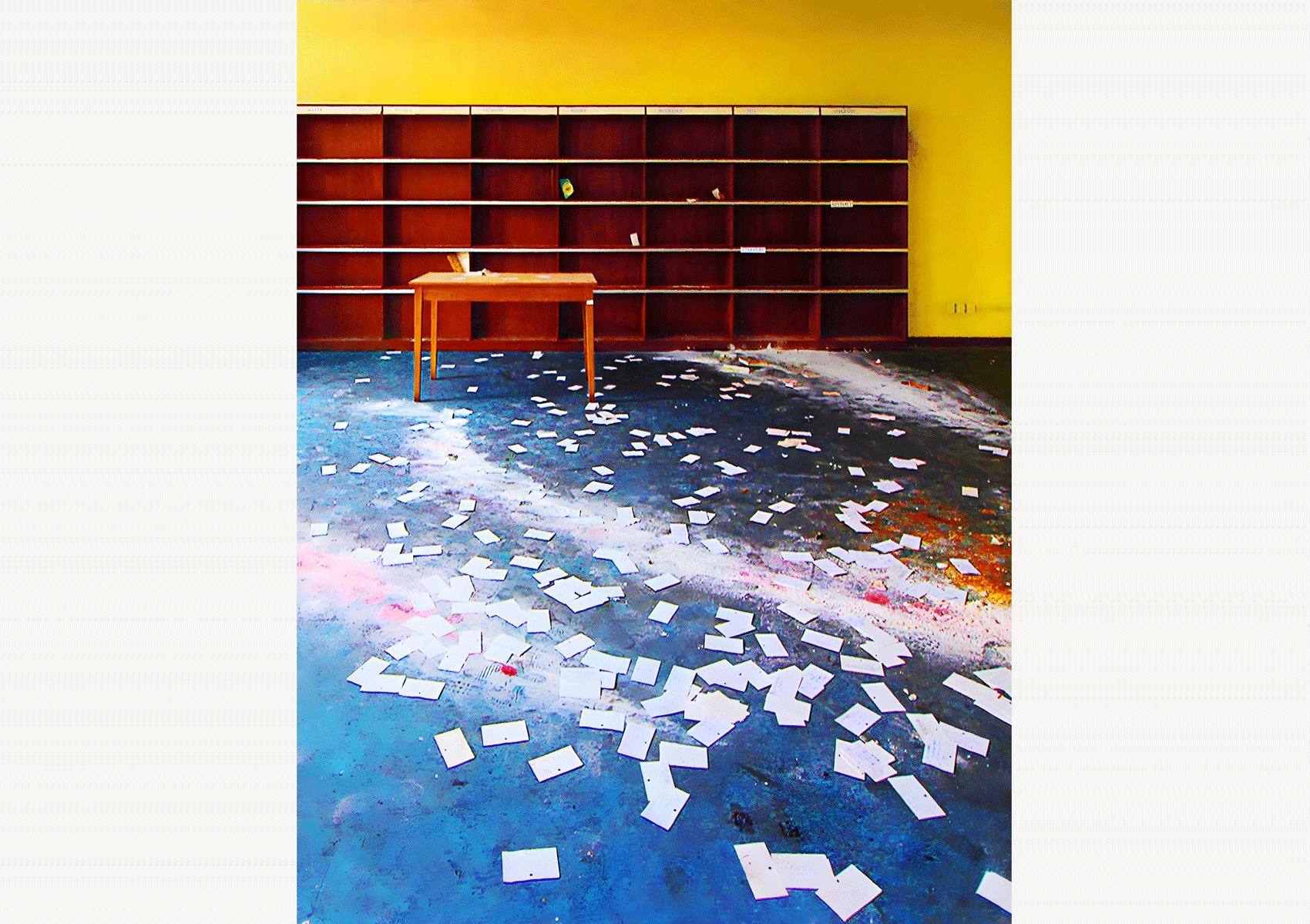 Paper scattered on the ground