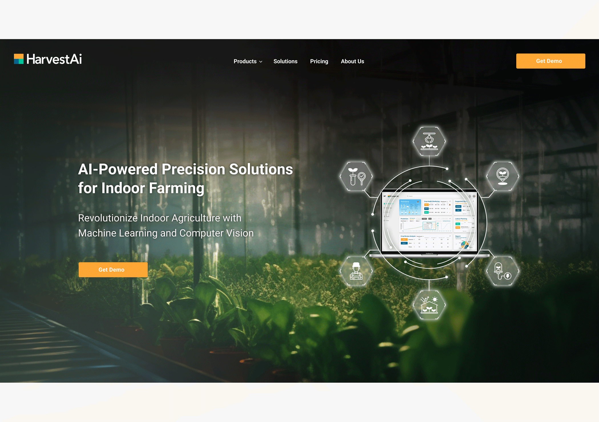 AI indoor farming software website