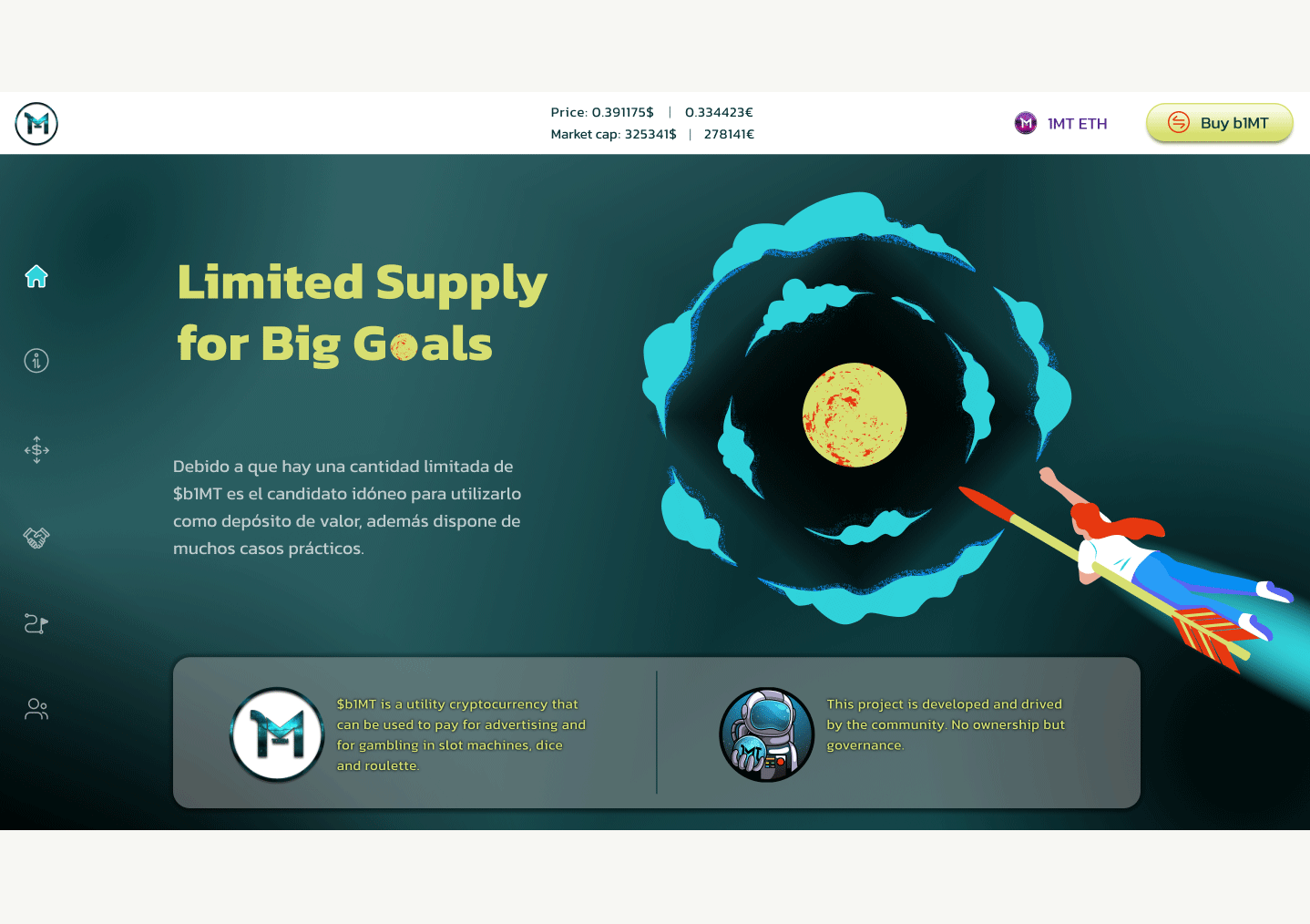 b1MT - Cryptocurrency trading platform website