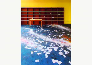 Paper scattered on the ground