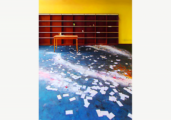 Paper scattered on the ground